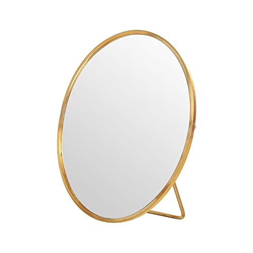 Gold Round Vanity Makeup Mirror 6.3 x 5.9 in — LONGSHENG Desk/Tabletop Mirror