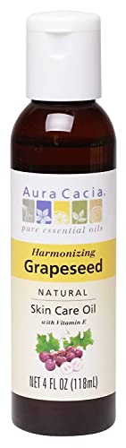 Aura Cacia Grapeseed Skin Care Oil | GC/MS Tested for Purity | 118ml (4 fl. oz.)