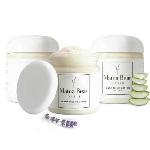 Mama Bear Oasis Magnesium Cream Lotion for Body & Feet - Pack of 3