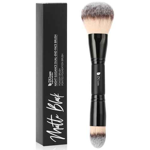 DUcare Powder Brush Foundation Brushes Double Ended Blush Setting Brush for Rounded Taperd Liquid, Cream, Powder,Blending, Buffing