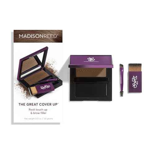 Madison Reed Root Touch Up + Brow Filler, Terra Medium Brown, Instant Gray Coverage, Fills in Brows & Thinning Hairlines, Temporary Concealing Powder, 0.13 oz (60 uses)