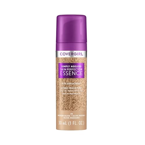 CoverGirl Simply Ageless Skin Perfector Foundation - 45 Medium-Olive, Vegan Tinted Skincare Hybrid