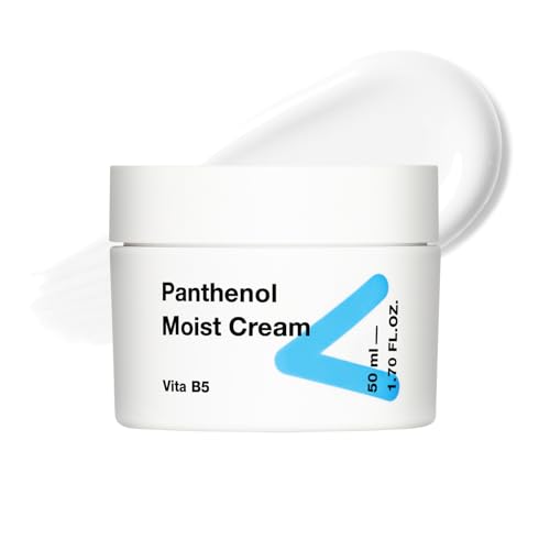 TIAM Panthenol Moist Cream, 1.7 fl oz, 10% Panthenol (Vitamin B5) Moisturizer for Dry & Sensitive Skin, Long-Lasting Hydration for Soft & Glowy Skin, Korean Skin Care
