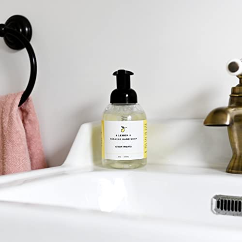CLEAN MAMA Lemon Plant-Derived Foaming Hand Soap - 12 Fl Oz, Natural & Nourishing