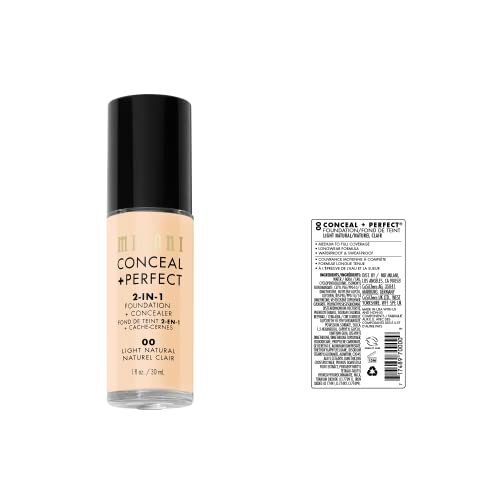 Milani Conceal + Perfect 2-in-1 Foundation & Concealer, 00 Light Natural