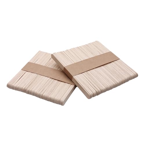 200/500/1000pcs 4.5 Inch Wooden Craft Sticks, Hair Removal Wax Sticks for Eyebrow and Body, Wax Wiping Tools,Natural Wood Popsicle Ice Cream Sticks,Art Projects DIY Wood Crafts
