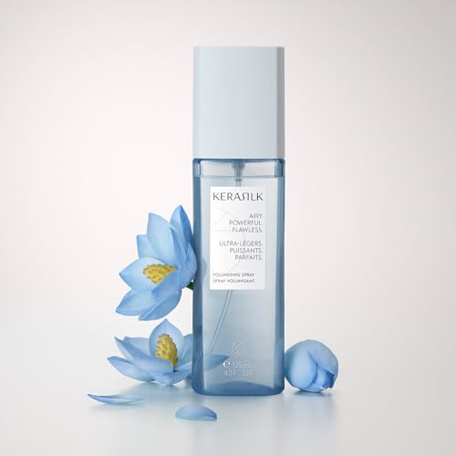 KERASILK Volumizing Spray | Enhances Volume & Body |Provides Weightless Conditioning & Detangling |With Heat Protection | For Limp, Flat Hair