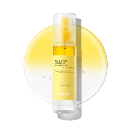 Vitamin C Glow Mist for Radiant Skin, Hydrating Serum Mist with Niacinamide & Glutathione, Korean Vegan Skincare, 3.38 Fl Oz