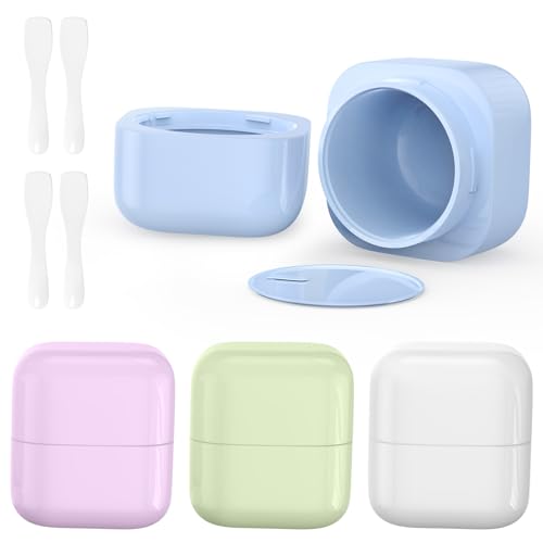 TSA Approved 1oz (30ml) Leak-Proof Travel Containers 4 Pack - Containers for Toiletries with 4 Spoons for Toiletries, Cosmetics, Face, Hand & Body Creams - TSA Compliant Travel Essentials