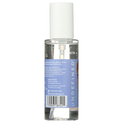 Undefined R&R Exfoliator ? 10% Acid Chemical Exfoliator Mist to Smooth, Resurface and Unclog Pores with Lactic Acid, Salicylic Acid, Niacinamide, Ginseng 3.3oz