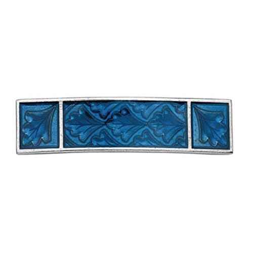 DANFORTH - Leaf Cobalt Large Barrette ? Handcrafted Pewter Hair Barrettes For Women - 3 ¨ö¡± Long by ¨ú¡± Wide - Made In USA