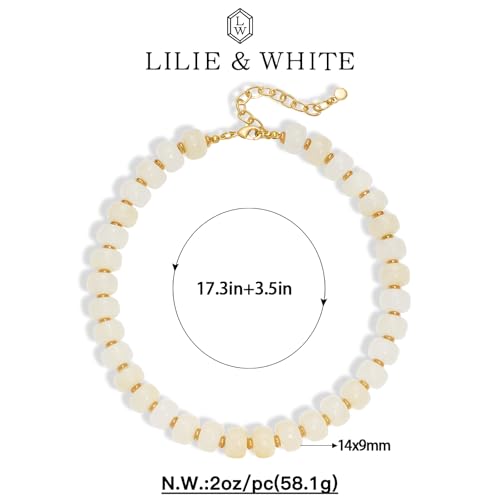 LILIE&WHITE XL23228A Resin Chunky Beaded Necklace for Women - Minimalist Statement Jewelry