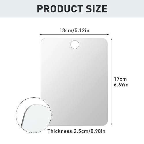 Shower Shaving Mirror Shatterproof Acrylic 6.7x5.1in