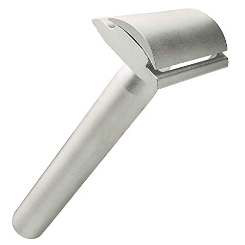 Aluminum Double Edge Safety Razor - Raw Silver | Three Piece Double Edge Safety Razor