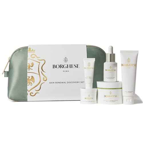 Borghese Skin Renewal Discovery Set - Includes Cream Cleanser, Pre-Mask Booster Serum, Mud Mask for Face & Body, Firming Mask & AHA BHA Overnight Mask