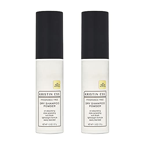 Kristin Ess Hair Fragrance Free Dry Shampoo Powder Spray for Oily Hair - Absorbs Oil, Style Extending Dry Shampoo for Men and Women, Easily Blended, Lightweight Formula, Vegan, 1.3 oz (Pack of 2)