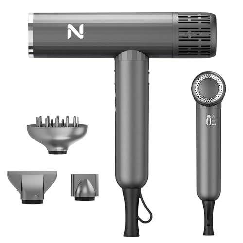 Natrial Ionic Hair Dryer with Diffuser - 1600W Fast Drying for Curly Hair