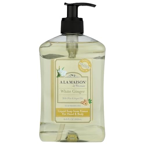 A LA MAISON White Ginger Natural Hand Wash Made with Essential Oils - Biodegradable, Plant-Based, Vegan, Cruelty-Free 16.9 Fl Oz, 3 Pack