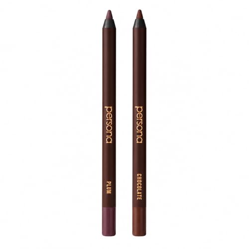 PERSONA 24HR Waterproof Eyeliner Pencil Duo - Plum & Chocolate