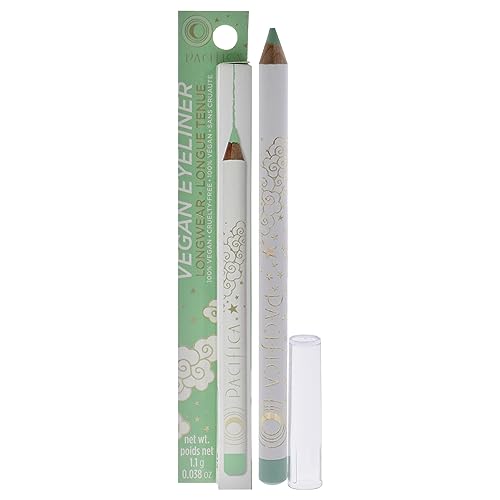 Pacifica Beauty, Longwear Pastel Green Eyeliner Pencil, Mint, Pigmented Vibrant Color, Vitamin E + Coconut Oil, No-Skip Formula, Graphic Liner, Vegan & Cruelty Free