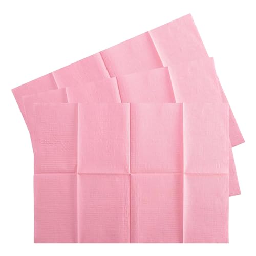 MAQIHAN 75pcs Pink Disposable Dental Bibs for Dentist, Nail & Tattoo Salons