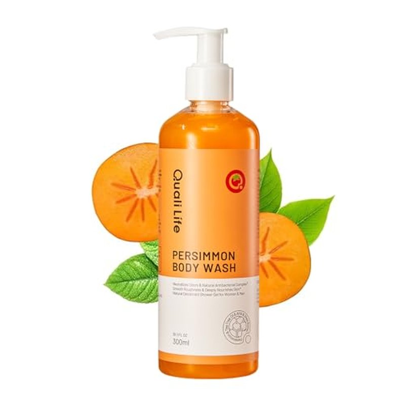 QualiLife Natural Persimmon Body Wash for Odor Control