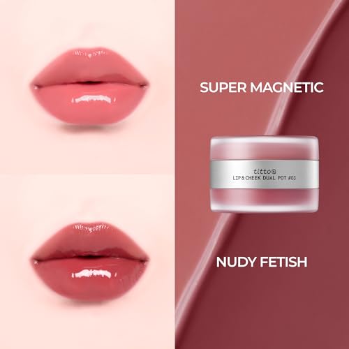Titto Lip & Cheek Dual Pot Nudy Fetish & Super Magnetic - Multi-Use Tinted Balm & Blush