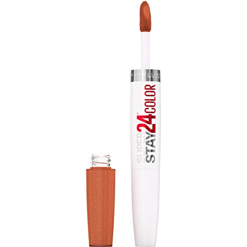 MAYBELLINE Super Stay 24 2-step Long Lasting Liquid Lipstick and Lip Balm, 910 Copper Glisten, 1 count