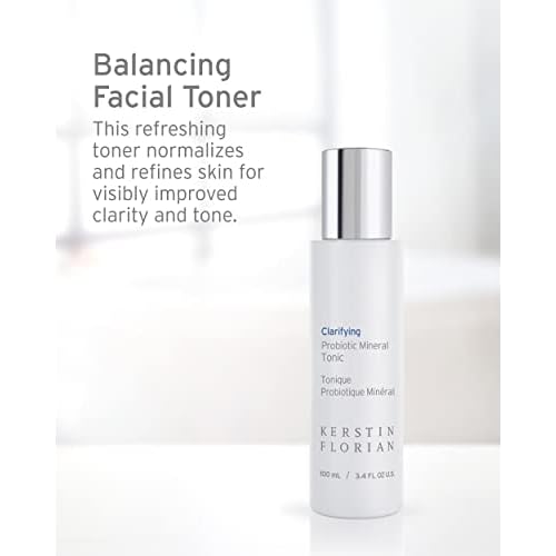 Kerstin Florian Clarifying Probiotic Mineral Tonic | Detoxifying Toner for Face & Body | Natural Skincare to Clarify and Regulate Oily Skin & Clear Pores | Gentle Formula for Women & Men (3.4 fl oz)
