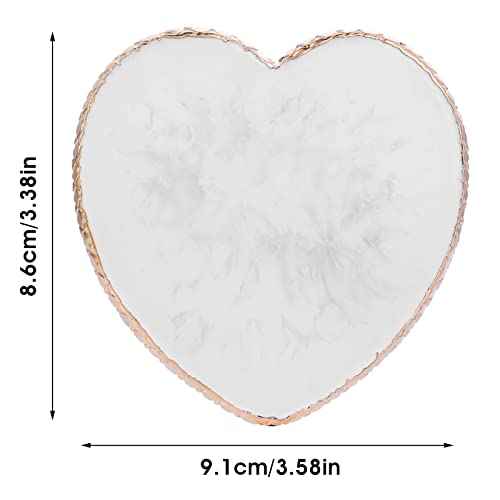 Resin Nail Art Palette Nail Mixing Palette Polish Color Mixing Plate Golden Edge Nail Holder Display Board Heart Shape Cosmetic Mixing Tools