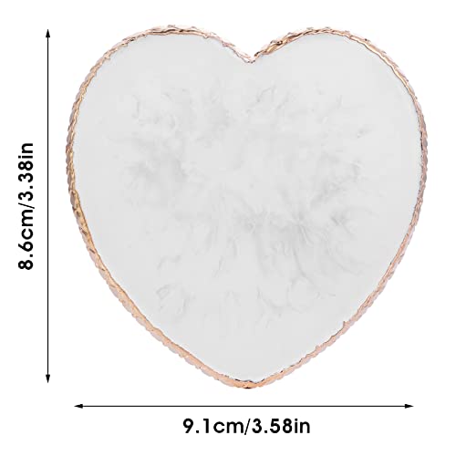 Heart-Shaped Nail Art Palette - Gold Edge Mixing Plate for Nail & Cosmetic Use - Style 1