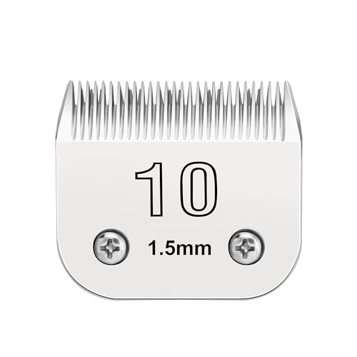 Size 10 Clipper Blade Dog Grooming Fits for Most Andis dog clippers, Wahl KM Series and Oster A5, 1.5mm (1/16 inch) Length