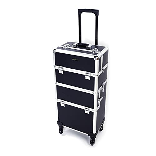 Mefeir 3-in-1 Rolling Makeup Train Case with Removable Wheels
