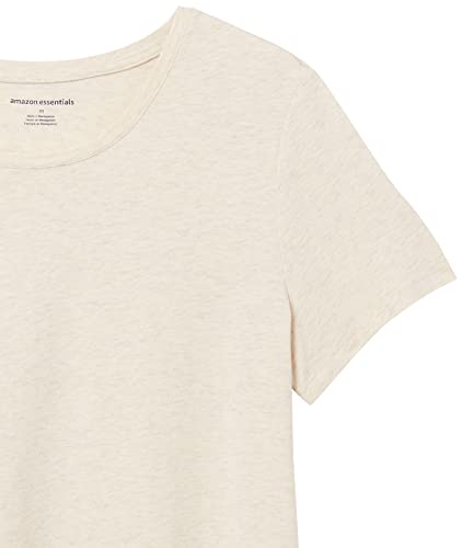 Amazon Essentials Women's Classic-Fit Short-Sleeve Crewneck T-Shirt, Pack of 2, Oatmeal Heather/Olive, X-Small