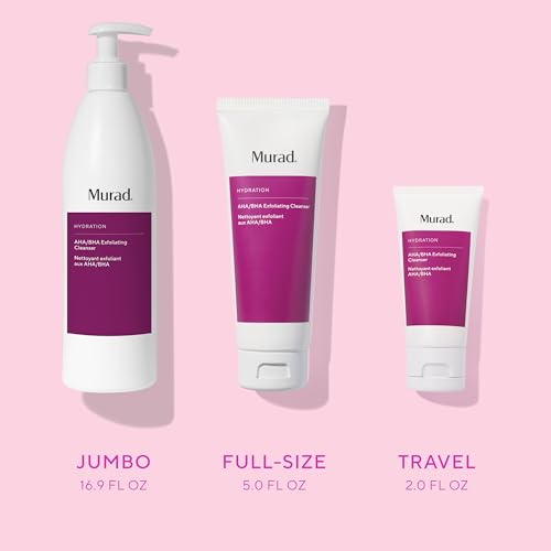 Murad AHA/BHA Exfoliating Cleanser - Triple-Action Cleansing Exfoliator with Salicylic, Lactic, & Glycolic Acids - Creamy Face Wash Removes Dull, Dry Skin for Smoother, Softer Skin