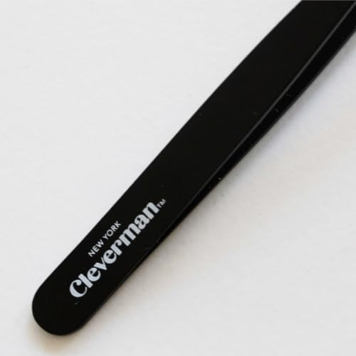 Cleverman Precision Slant Tweezer ? Expert Eyebrow and Facial Hair Removal, Ideal for Ingrown Hair & Splinters, Travel Tweezer