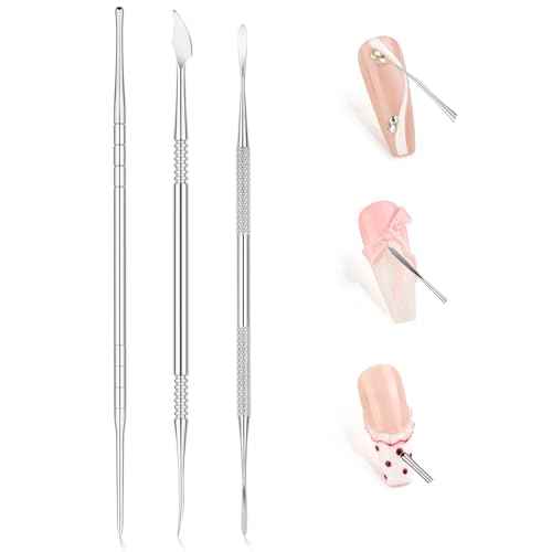 SAVILAND Advanced Nail Art Sculpture Pen: 3PCS Sculpting Nail Art Tools Dual-Head 3D Gel Pen Nails Dotting Tool 3D Sculpting Gel Nails Art Design Tools for Salon Home DIY