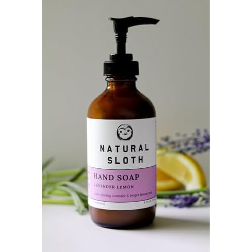 Liquid Hand Soap - Non-Toxic | Made with Aloe and Shea Butter | Plant-Based | Scented With Only Pure Essential Oils | Paraben & Sulfate Free | 8 Fl Oz (8 oz, Lavender Lemon)