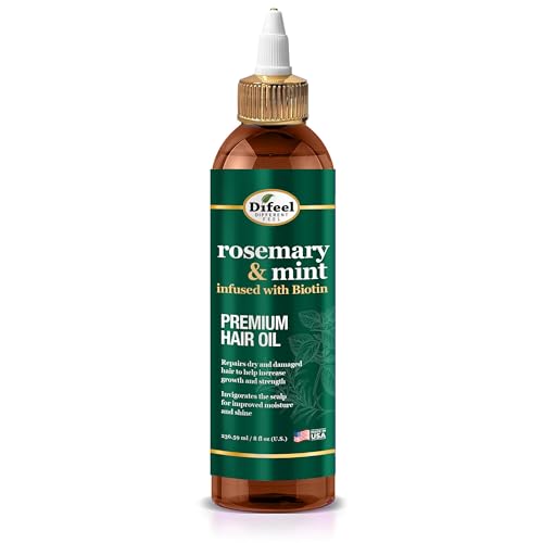 Difeel Rosemary and Mint Premium Hair Oil with Biotin 8 oz. - Natural Oil for Hair Growth