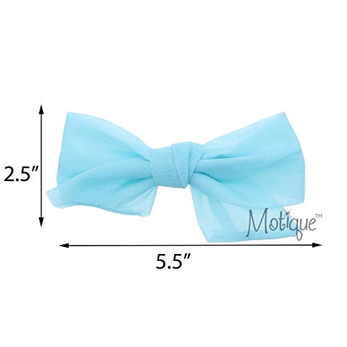 Soft Chiffon Hair Bow Clip Small-Aqua