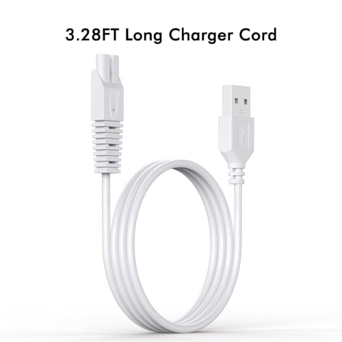 2 Pack USB Charging Cable for Remington Electric Shaver Model WDF5030A, WDF4816NA, WDF4821US, WDF4825 Only? Women¡¯s Electric Shaver & Trimmer Replacement Charger Cord, White