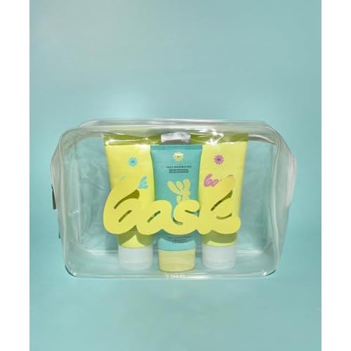 Bask Sunscreen Carry-on Kit: Travel Size Bundle with Beach and Travel Pouch | SPF 30 & 50 Sheer Moisturizing Sunscreen Lotion, Daily Invisible Gel SPF 40 Face Sunscreen, & Convenient Travel Pouch