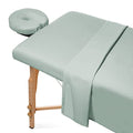 Saloniture Seafoam Green Microfiber Massage Table Sheet Set - Fitted & Flat Sheets with Face Cradle Cover