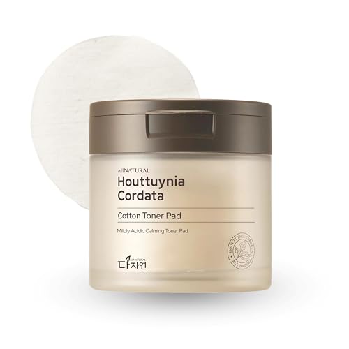 All Natural Houttuynia Cordata Cotton Toner Pad ? Cooling and Soothing Heartleaf Toner Facial Pads, Gentle for Daily Use and Sensitive Skin (60pcs)