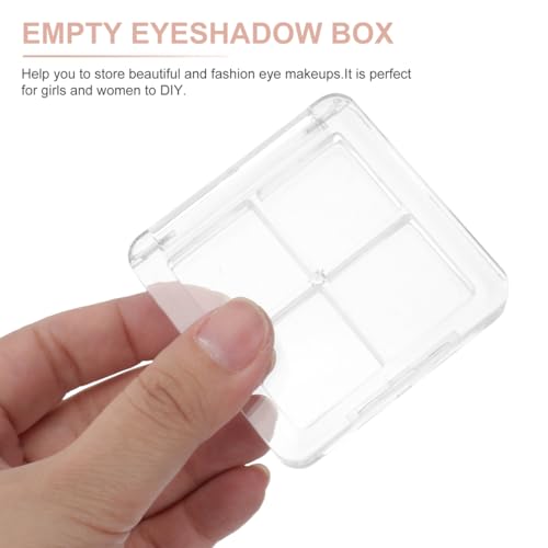 Beaupretty 2 Pack Refillable Lipstick & Makeup Palette Set - Clear 4-Grid Depotting Cases for Women Girls Ladies