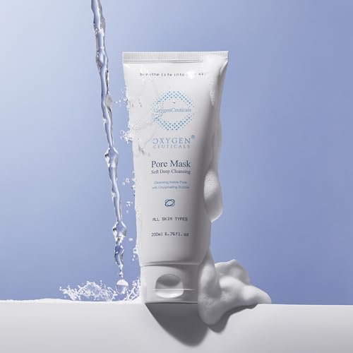 OxygenCeuticals Pore Mask ? Deep Cleansing Foaming Face Wash with Stearic Acid, Lavender Oil & Portulaca Extract, Helps Remove Impurities & Oil for Healthy-Looking Skin, 6.7 fl.oz (200ml)