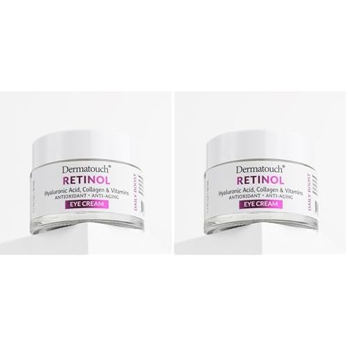 DERMATOUCH Retinol Eye Cream, 1.75 oz - Hyaluronic Acid, Peptides & Vitamins - Made in America (Pack of 2)