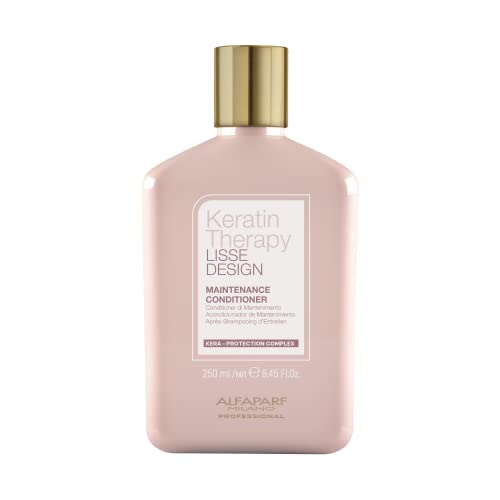 ALFAPARF MILANO Lisse Design Keratin Conditioner - Frizz Control - Maintains Keratin Smoothing Hair Treatment - Hydrating with Collagen and Keratin - For Dry, Damaged Hair (8.45 oz)