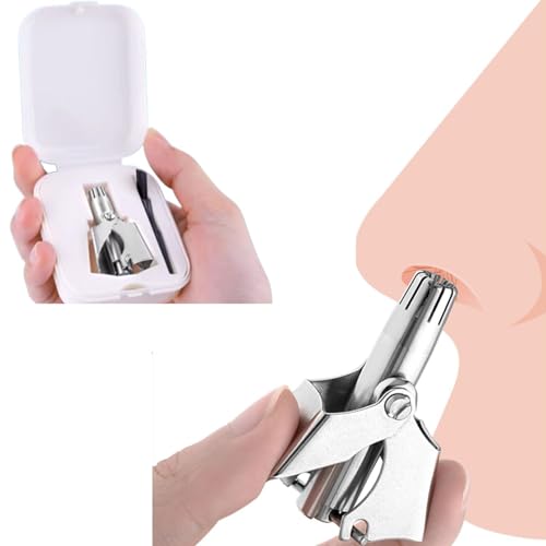 Nose & Ear Hair Trimmer - Professional Grooming Tool for Men and Women - No Pain, No Pulling - Waterproof & Portable-Great Gift for Men & Women,Easy to Wash and Store (Manual SK018)