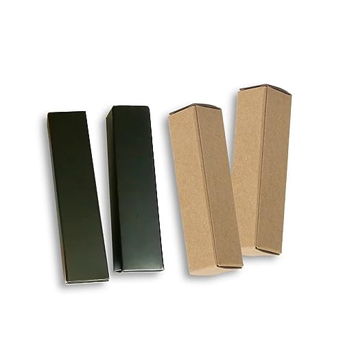 ANZKA 50 Pcs Lip Balm Boxes Packaging, 6.8x1.8x1.8cm Wrapping Box for 0.15Oz Lipbalm Containers Tubes, 5.5ml DIY Lipsticks Black Package Boxes